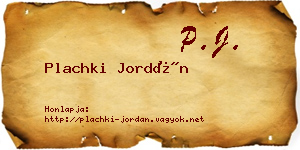 Plachki Jordán névjegykártya
